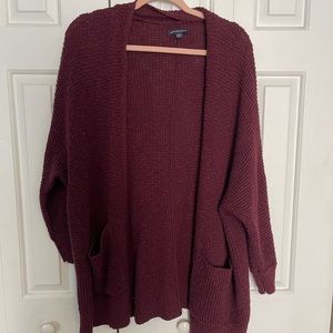 American Eagle Maroon Cardigan Size M